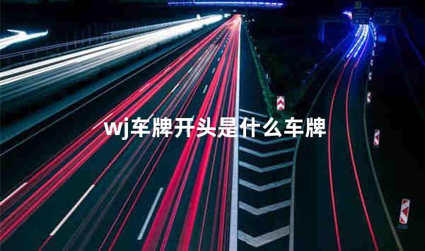 wj车牌开头是什么车牌