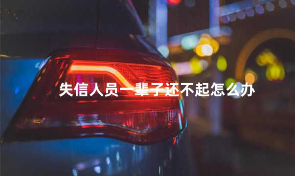 失信人员一辈子还不起怎么办