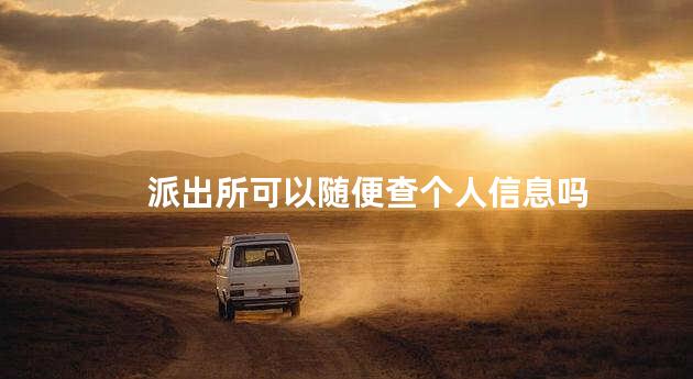 派出所可以随便查个人信息吗