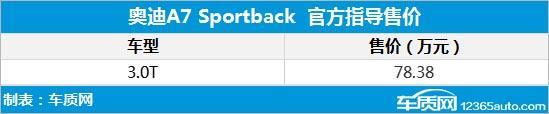 奥迪A7 Sportback 3.0T上市 售价78.38万元
